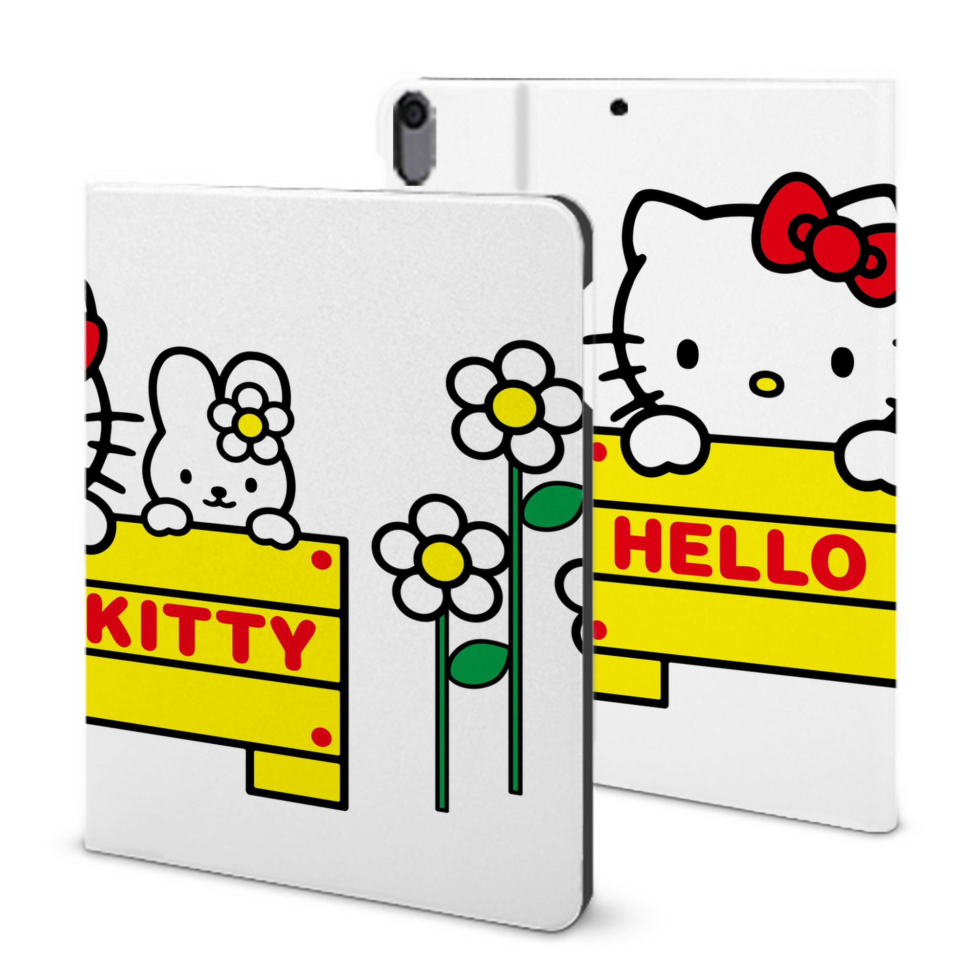 （画像用） Hello Kitty ハローキティ IPad ケース ブック型 PUレザー TPU 耐衝撃 軽量 薄型 ペン収納なし 全面保護 IPad 各モデル対応